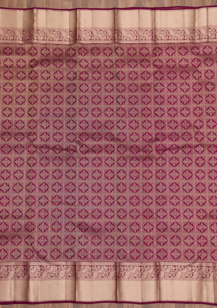Purple Zariwork Pure Silk Saree