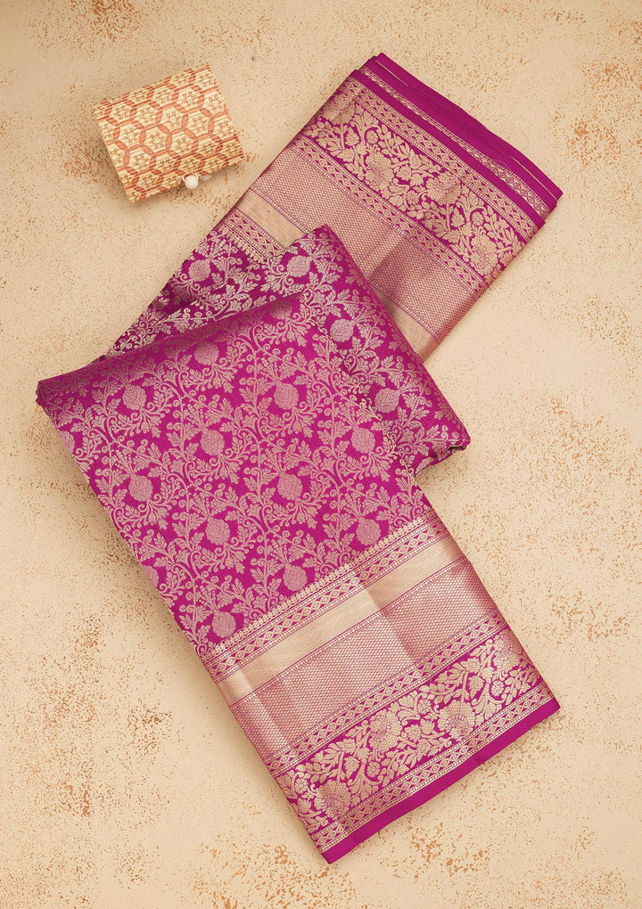 Purple Zariwork Pure Silk Saree