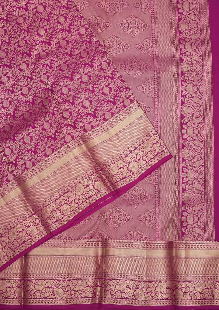 Purple Zariwork Pure Silk Saree