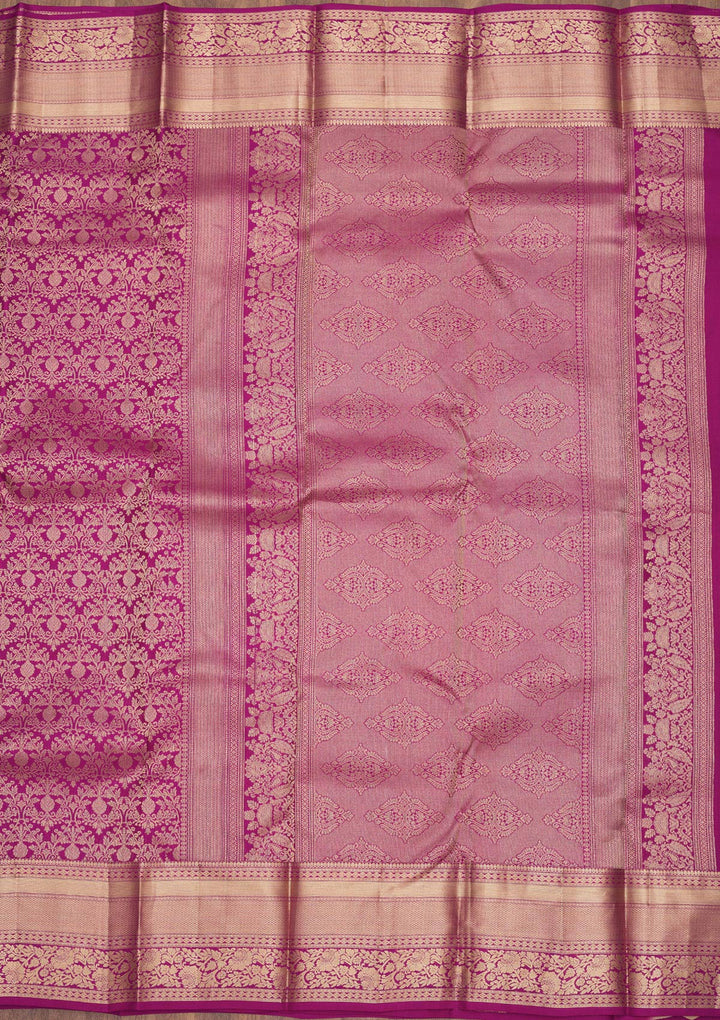 Purple Zariwork Pure Silk Saree