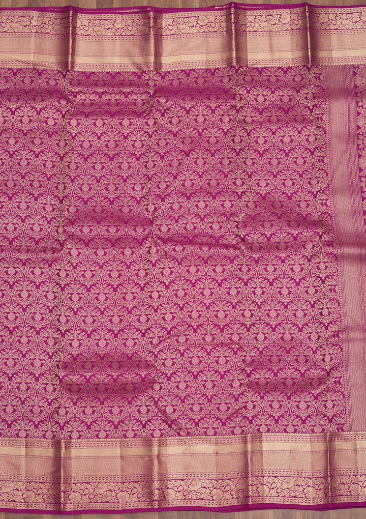 Purple Zariwork Pure Silk Saree