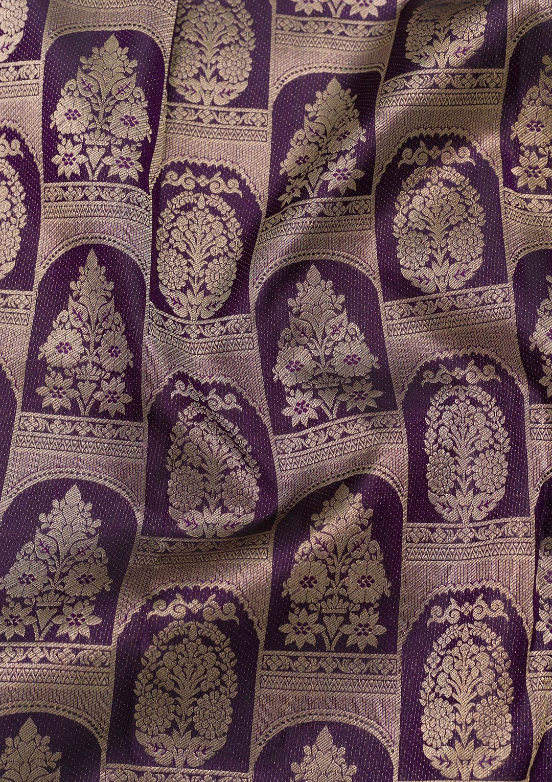 Purple Zariwork Banarasi Pure Silk Saree
