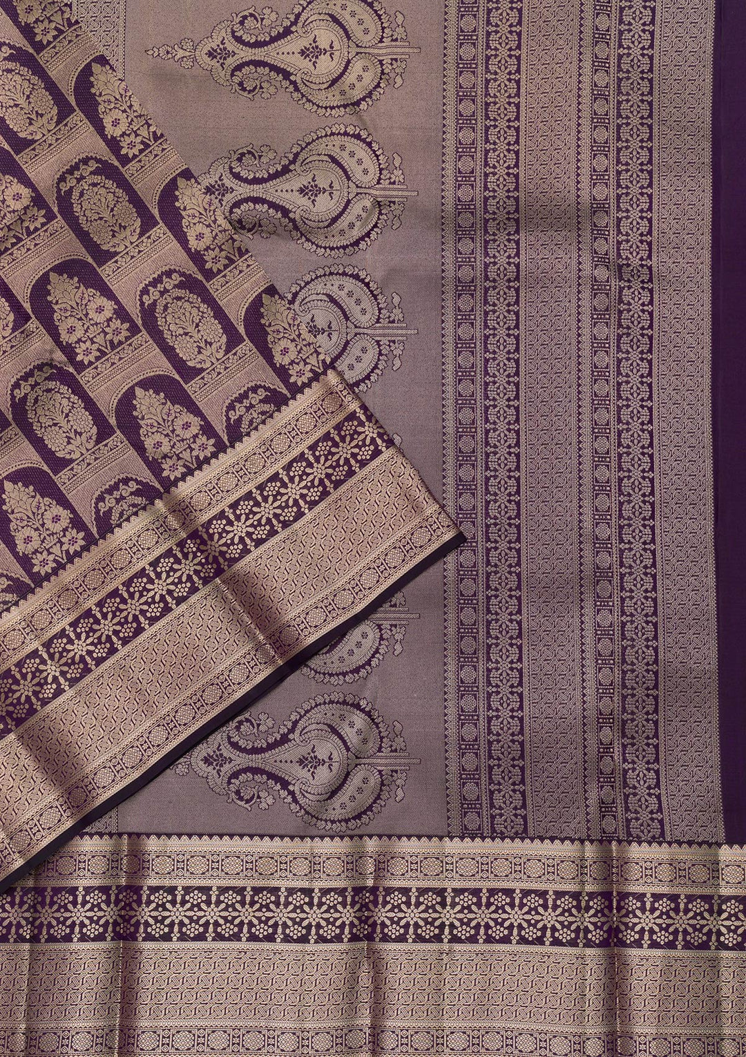 Purple Zariwork Banarasi Pure Silk Saree