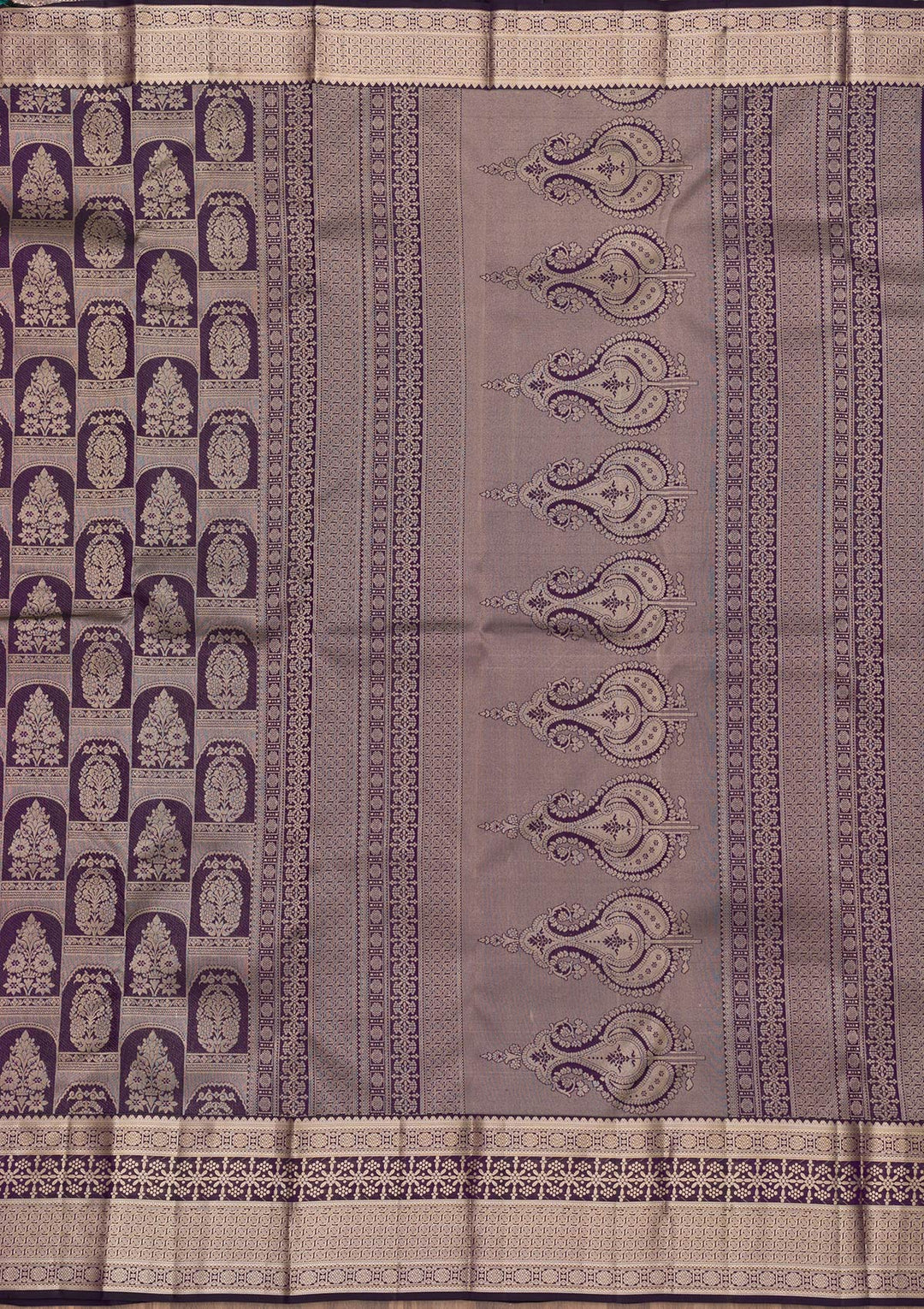 Purple Zariwork Banarasi Pure Silk Saree