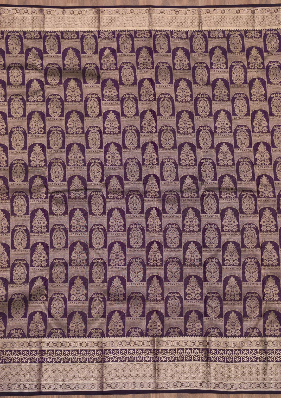 Purple Zariwork Banarasi Pure Silk Saree