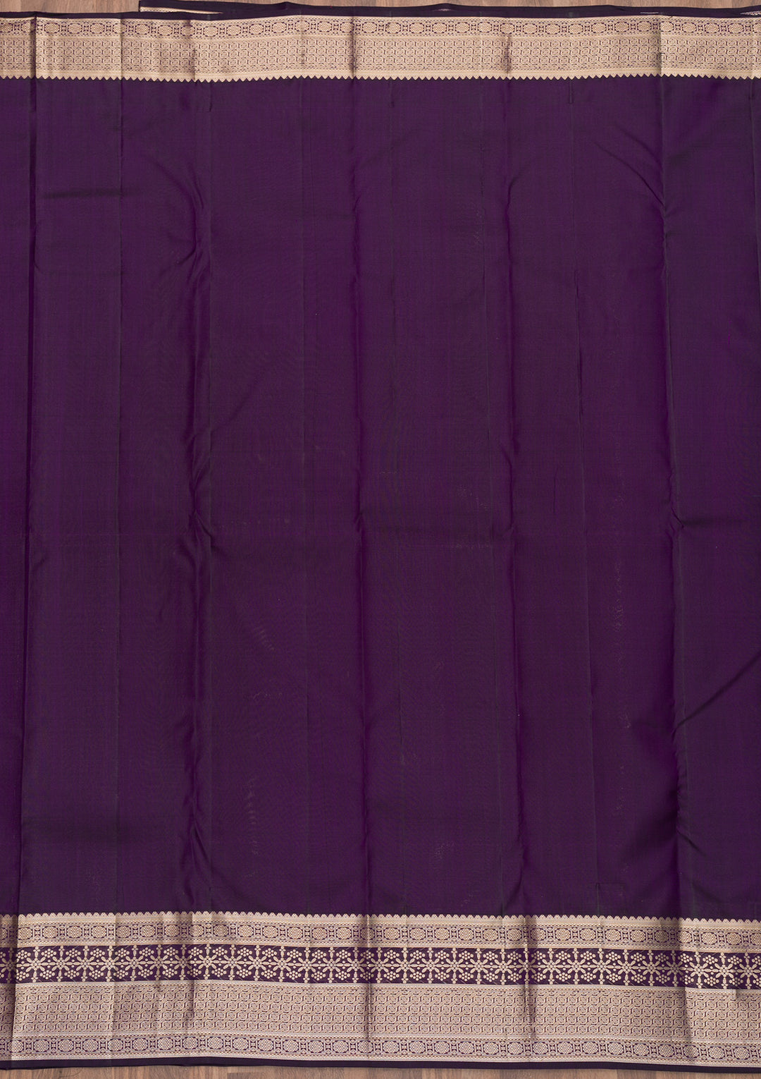 Purple Zariwork Banarasi Pure Silk Saree