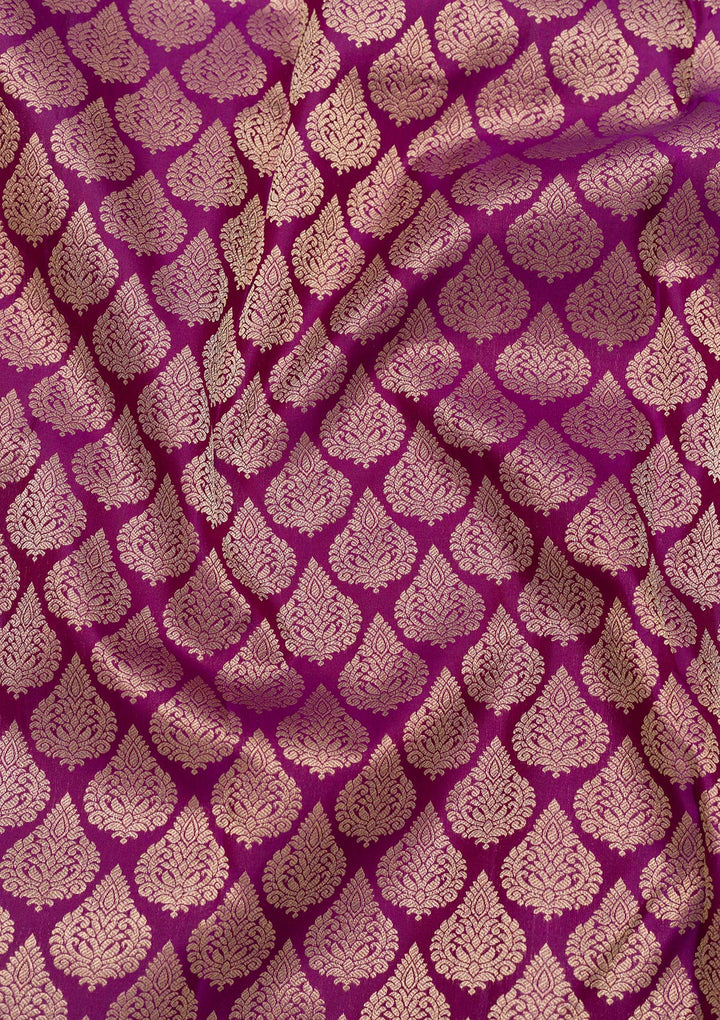 Purple Zariwork Banarasi Pure Silk Saree