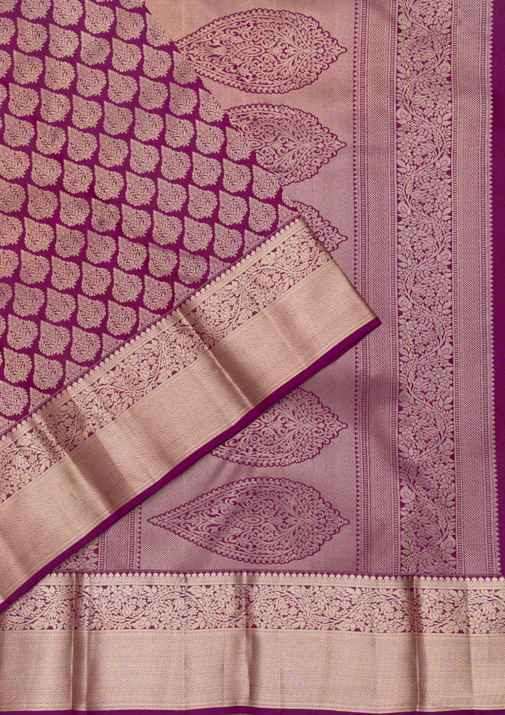 Purple Zariwork Banarasi Pure Silk Saree