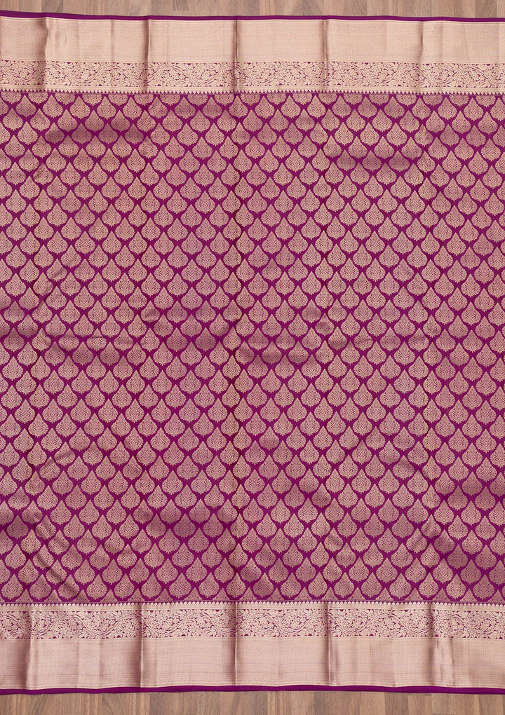 Purple Zariwork Banarasi Pure Silk Saree