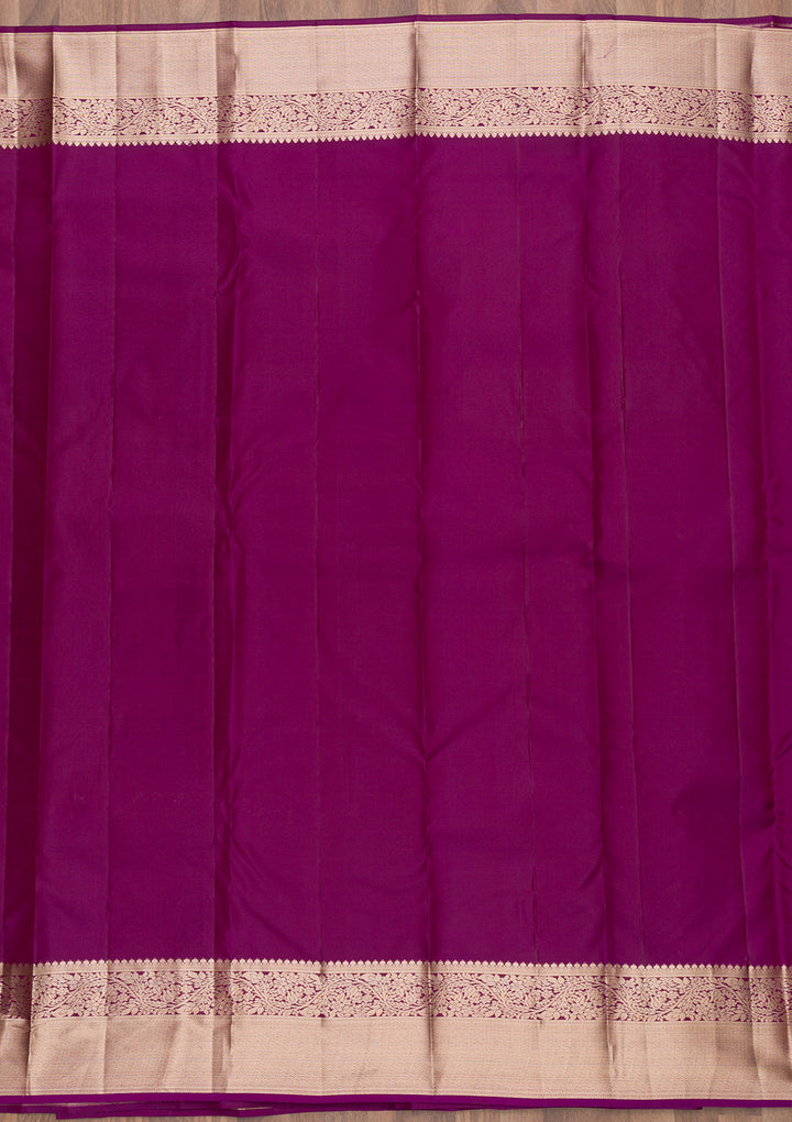 Purple Zariwork Banarasi Pure Silk Saree