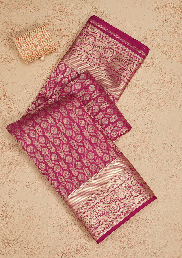 Purple Zariwork Pure Silk Saree