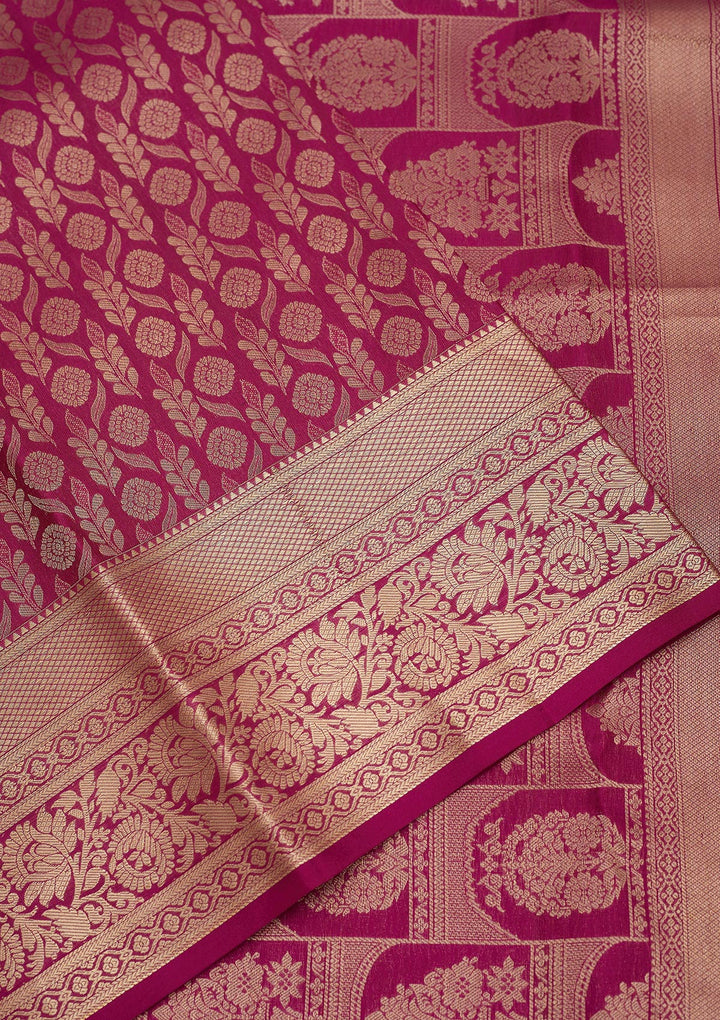 Purple Zariwork Pure Silk Saree