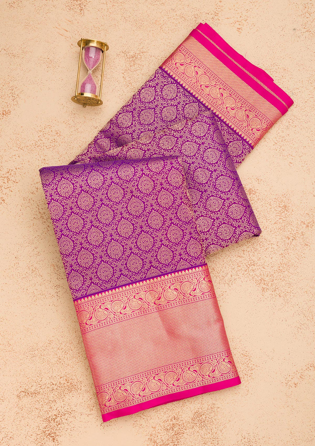 Purple Zariwork Pure Silk Saree