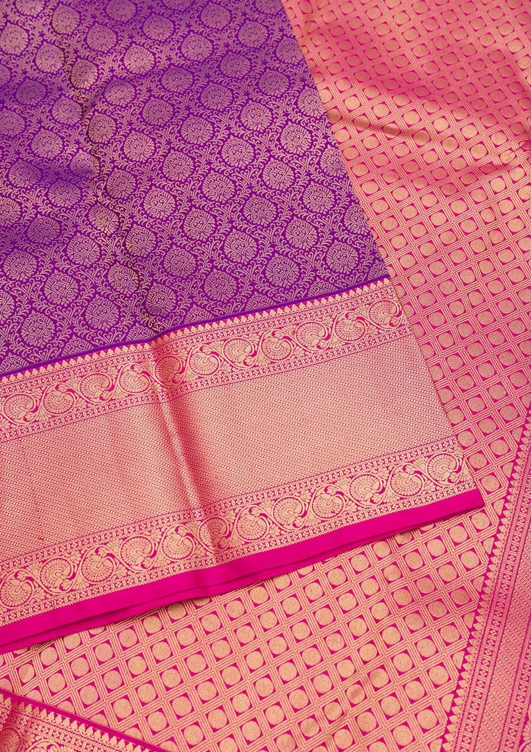 Purple Zariwork Pure Silk Saree