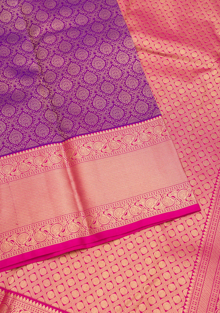 Purple Zariwork Pure Silk Saree