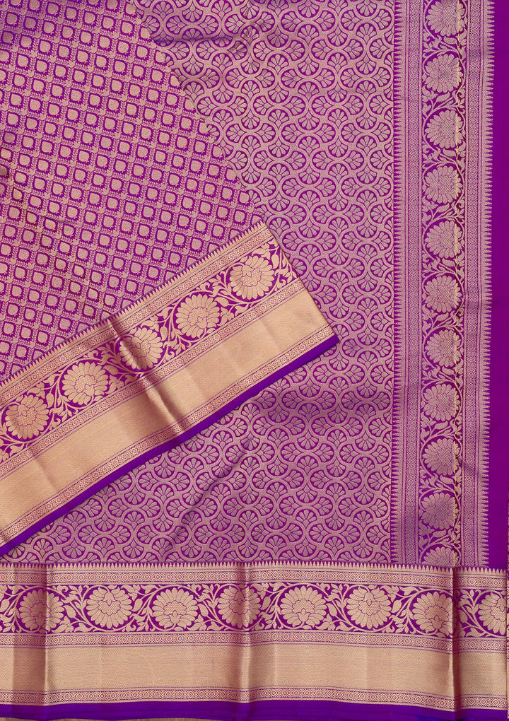 Purple Zariwork Pure Silk Saree