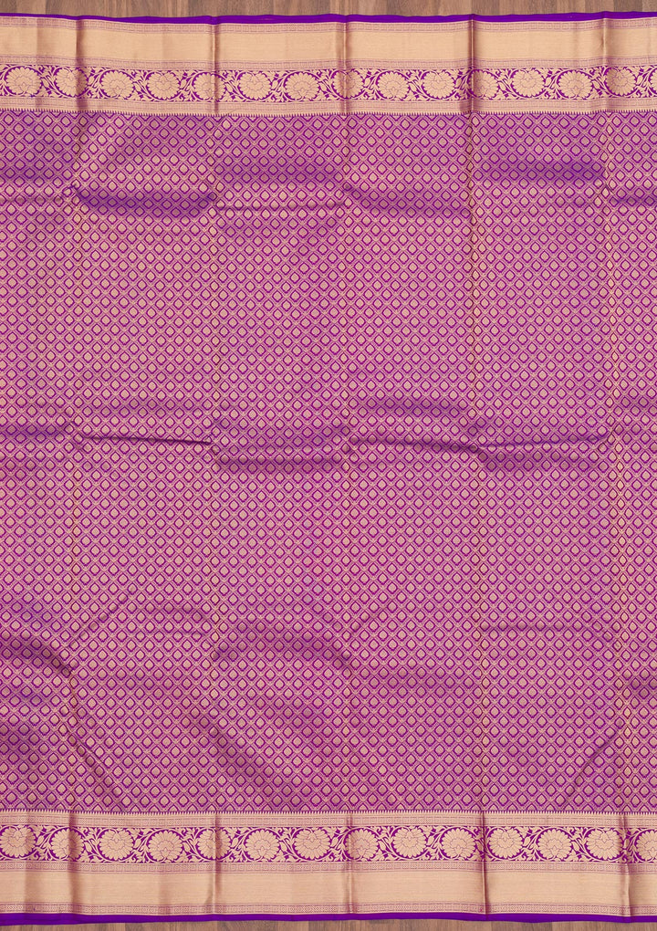 Purple Zariwork Pure Silk Saree