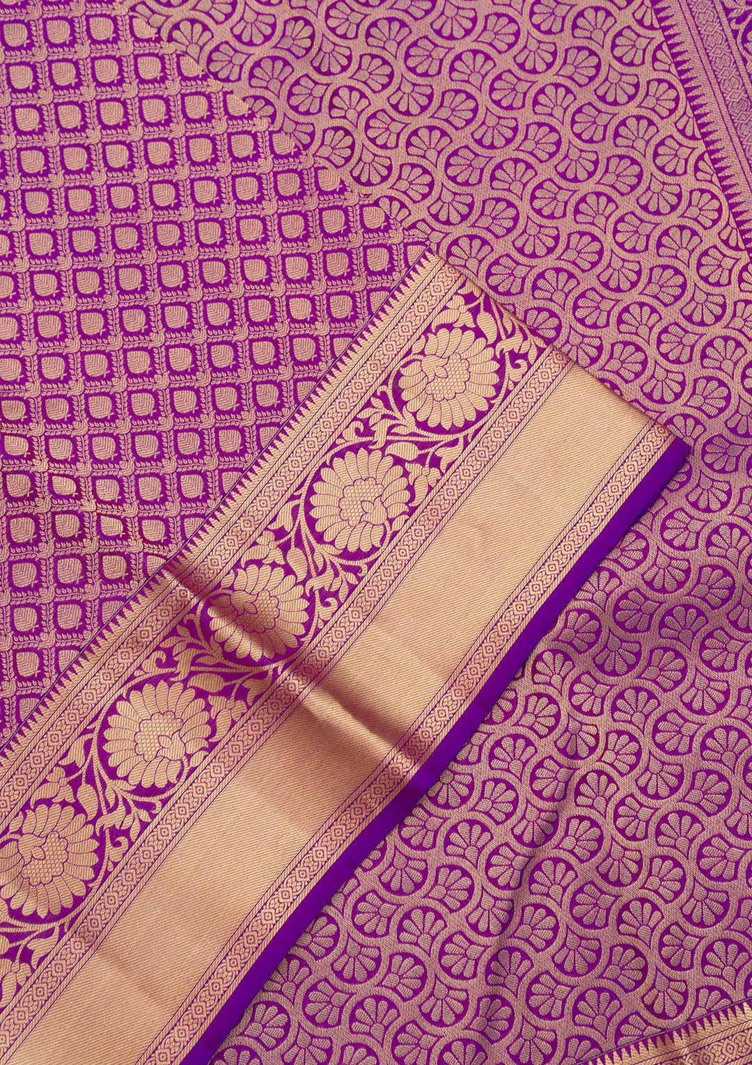 Purple Zariwork Pure Silk Saree