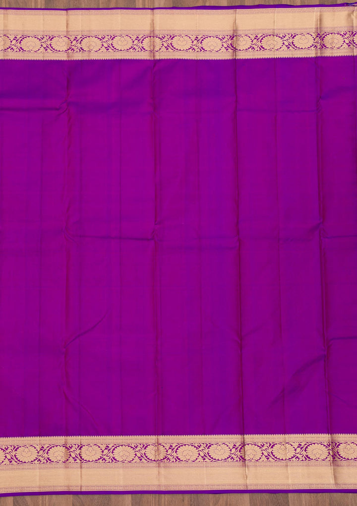 Purple Zariwork Pure Silk Saree