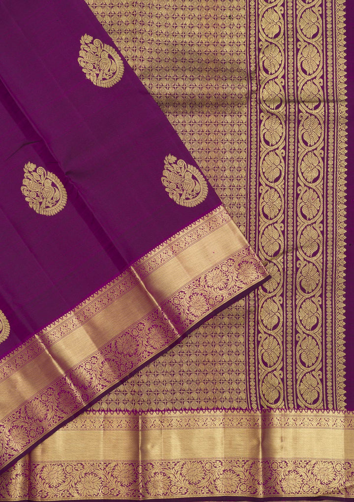 Purple Zariwork Pure Silk Saree