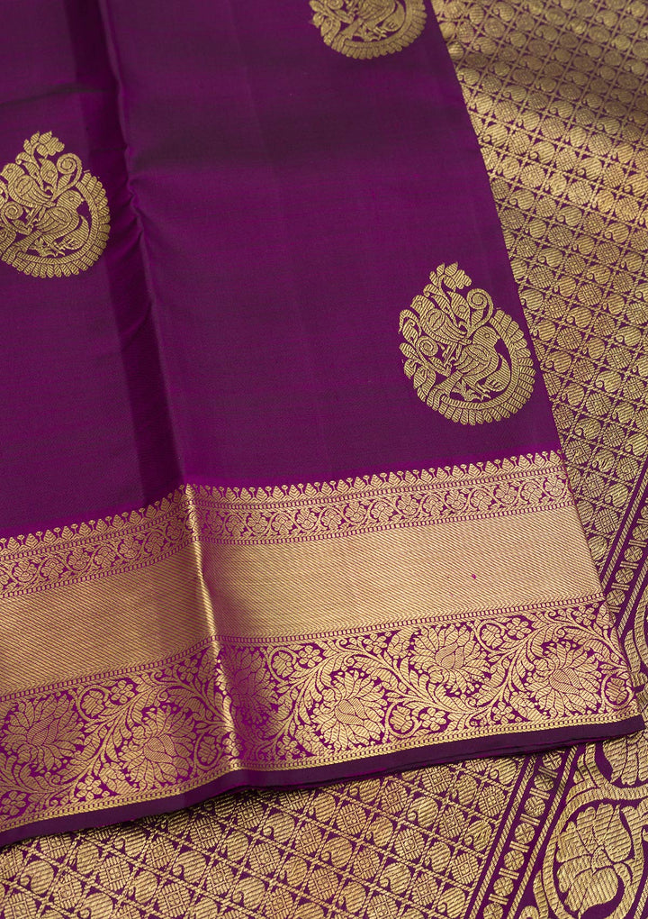 Purple Zariwork Pure Silk Saree