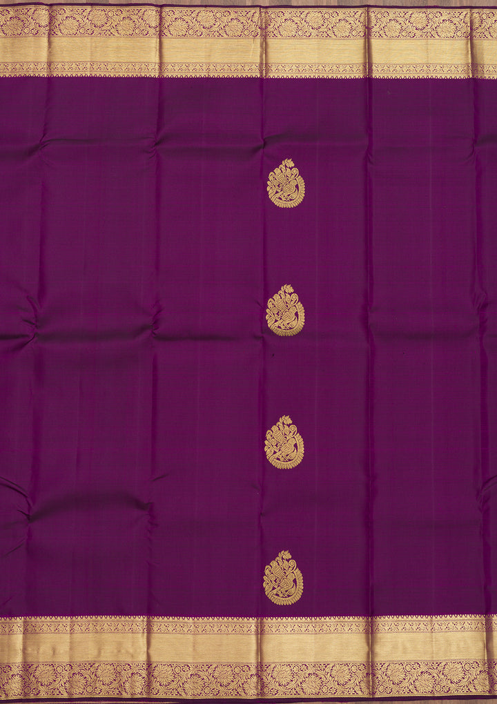 Purple Zariwork Pure Silk Saree