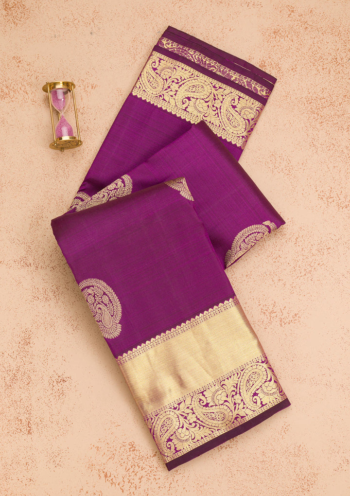 Purple Zariwork Pure Silk Saree