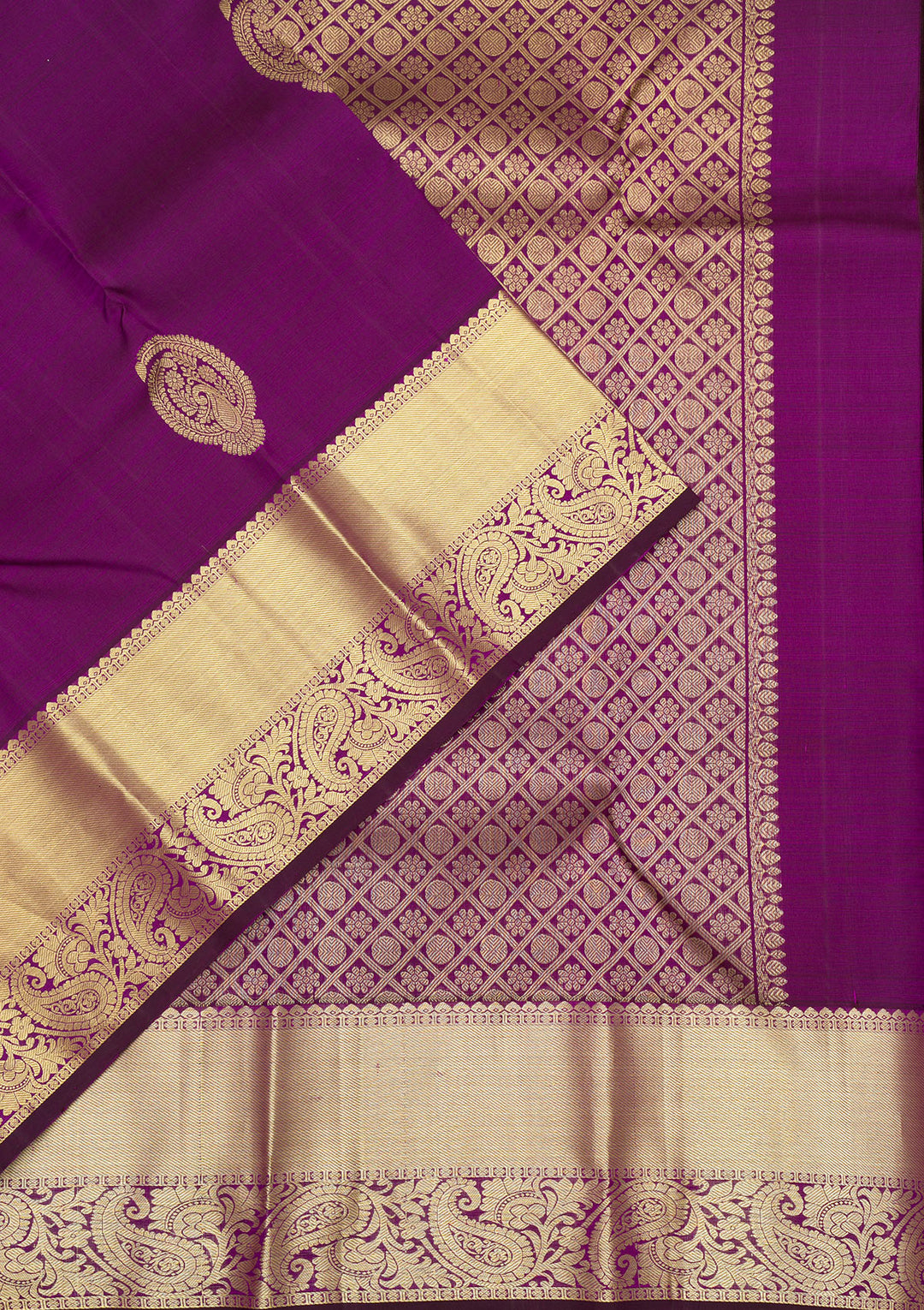 Purple Zariwork Pure Silk Saree