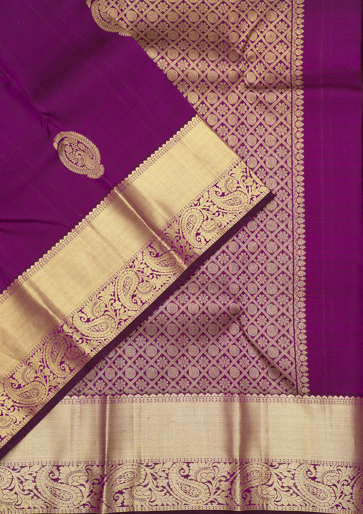 Purple Zariwork Pure Silk Saree