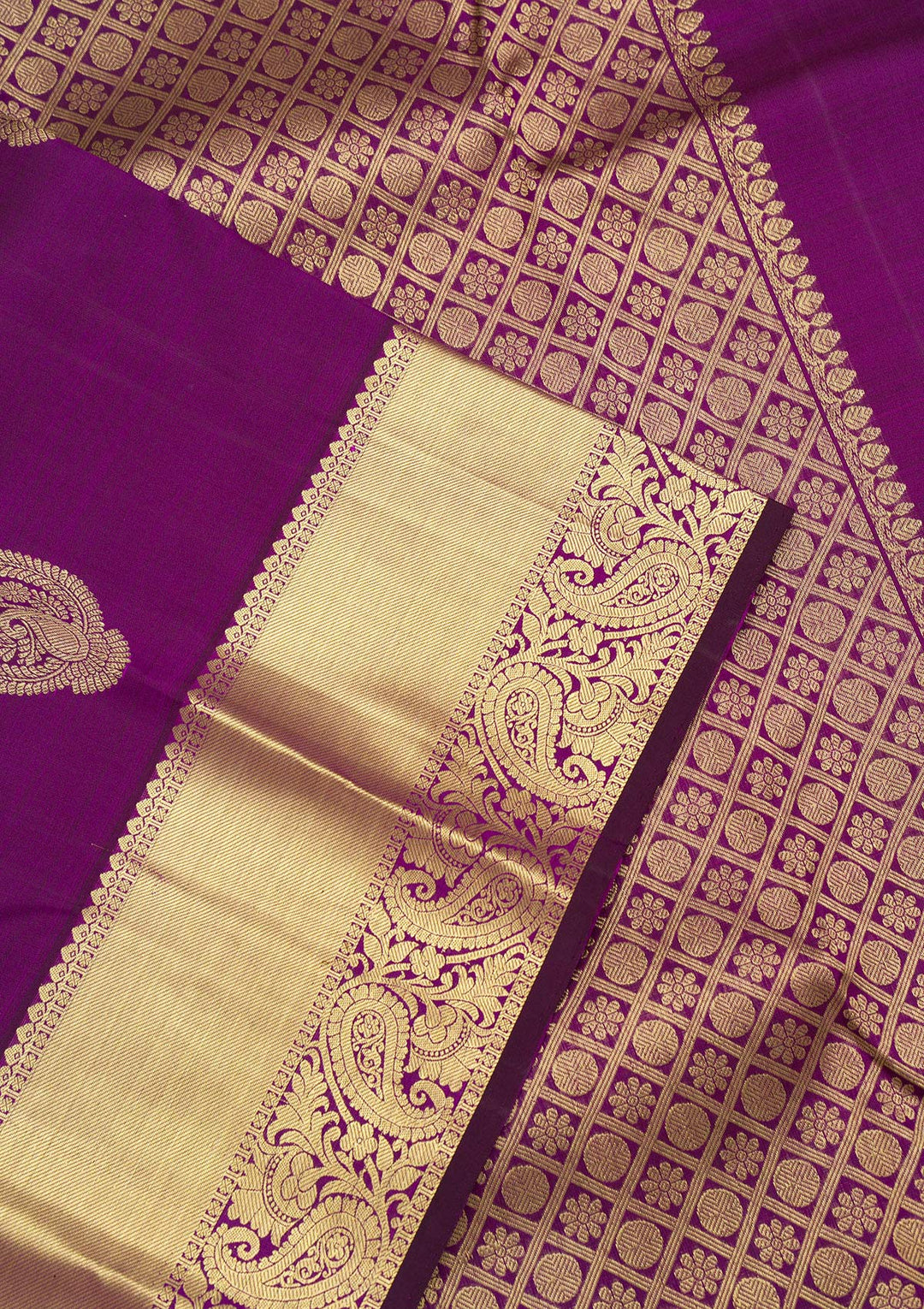 Purple Zariwork Pure Silk Saree