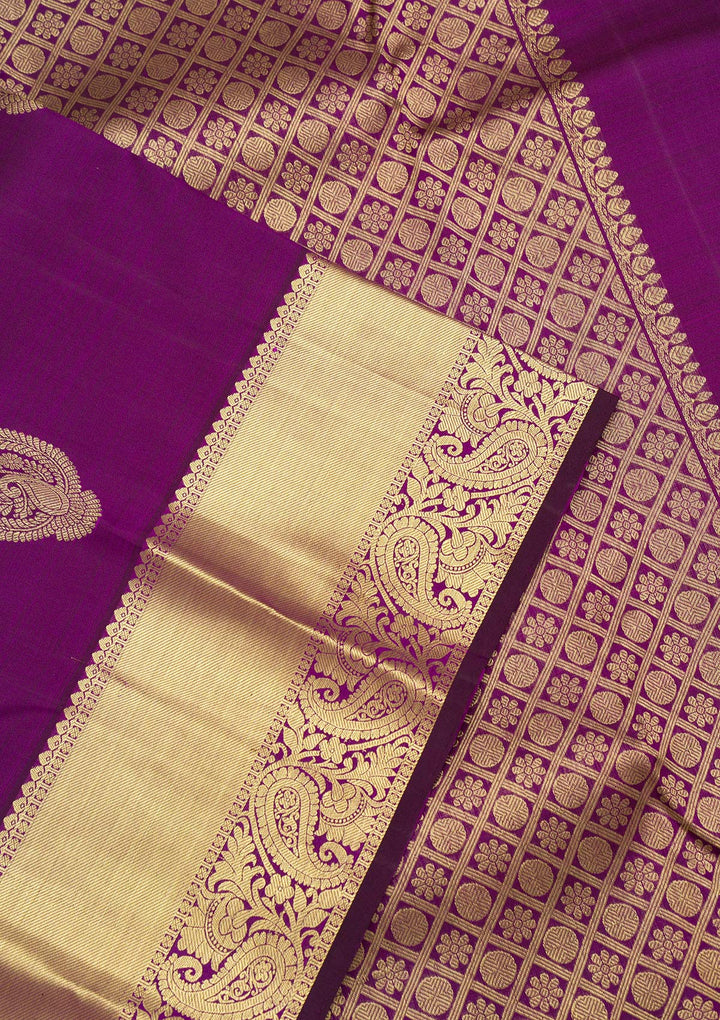 Purple Zariwork Pure Silk Saree