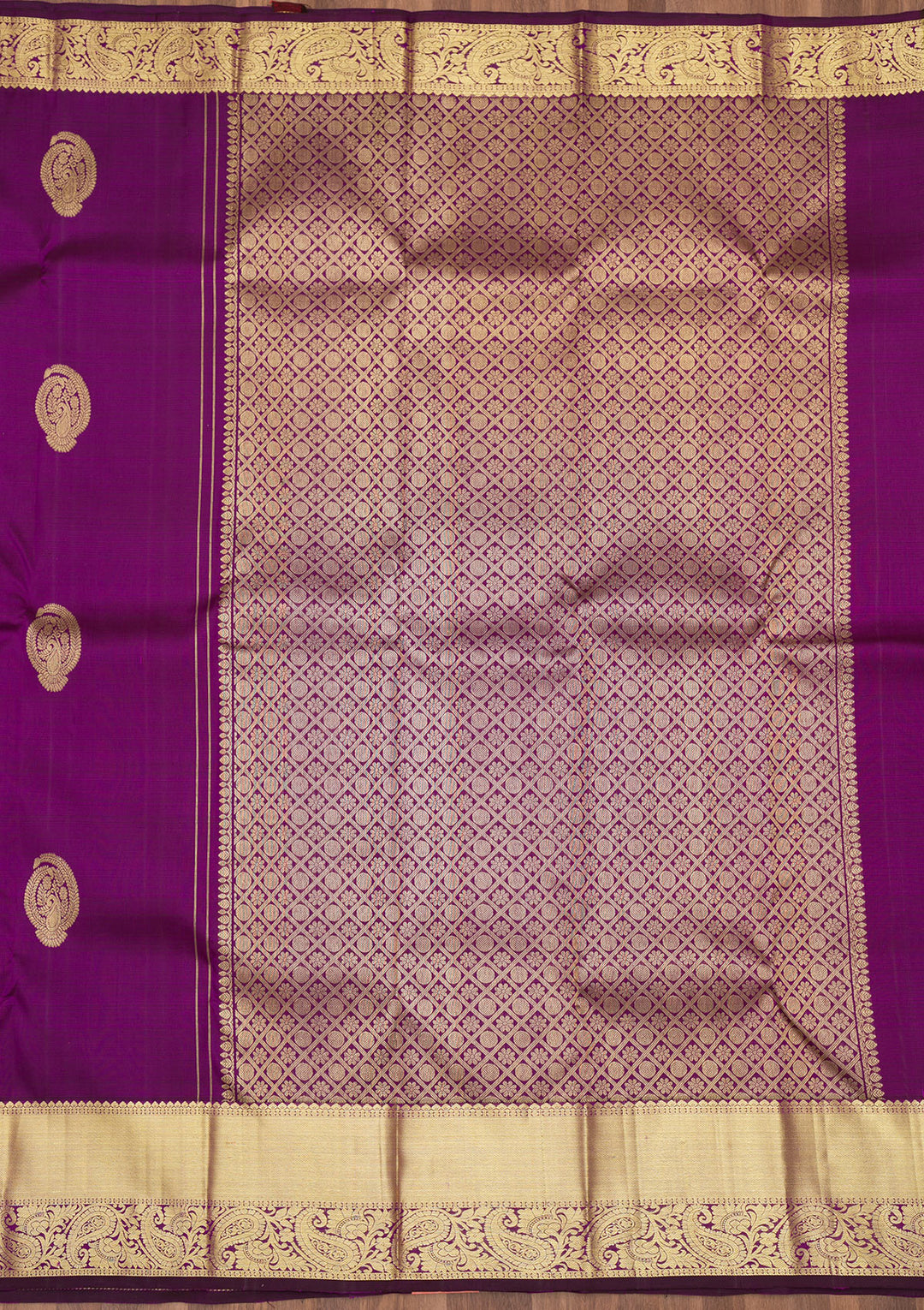 Purple Zariwork Pure Silk Saree