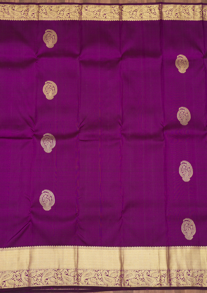 Purple Zariwork Pure Silk Saree