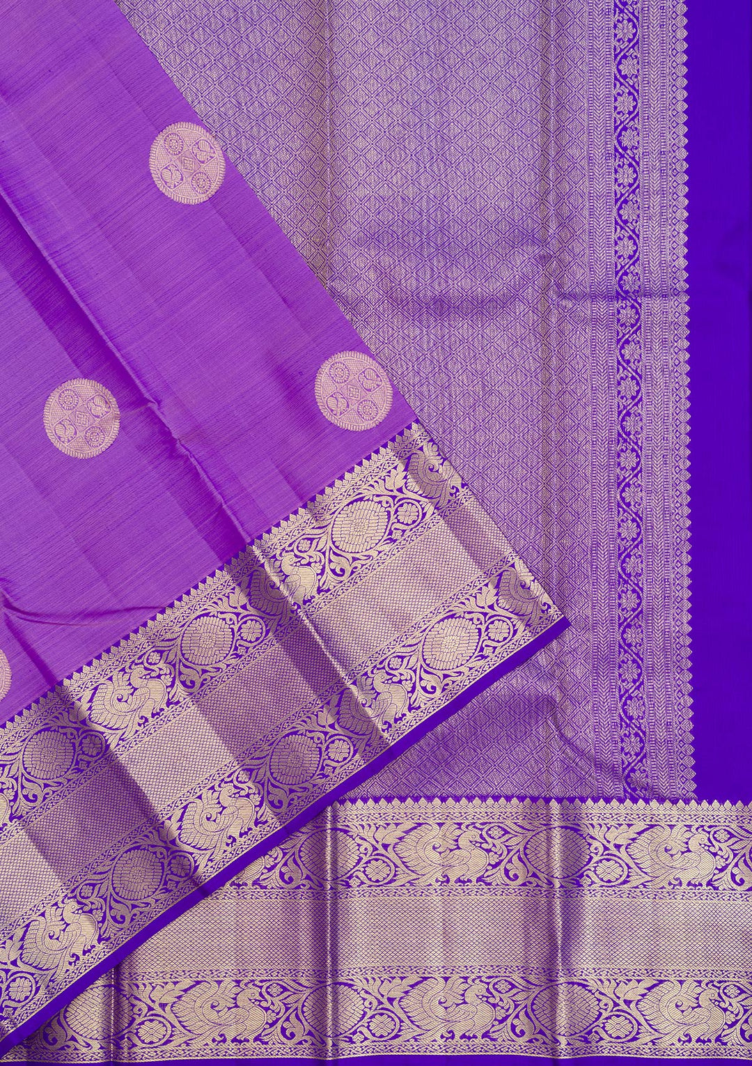 Purple Zariwork Pure Silk Saree
