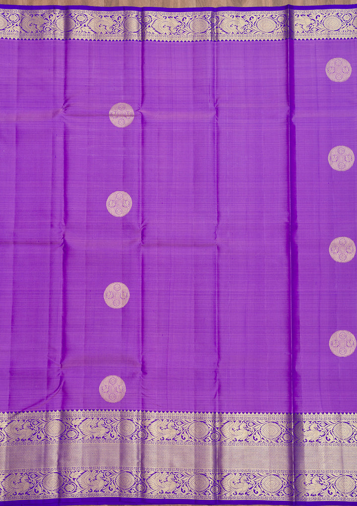 Purple Zariwork Pure Silk Saree