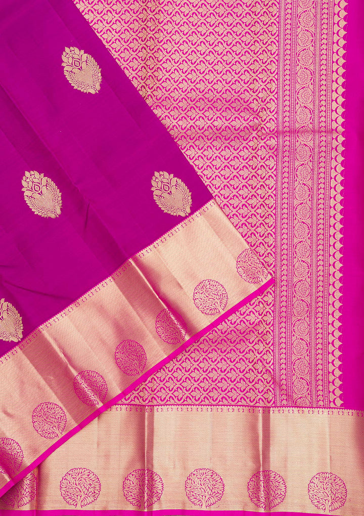 Purple Zariwork Banarasi Pure Silk Saree