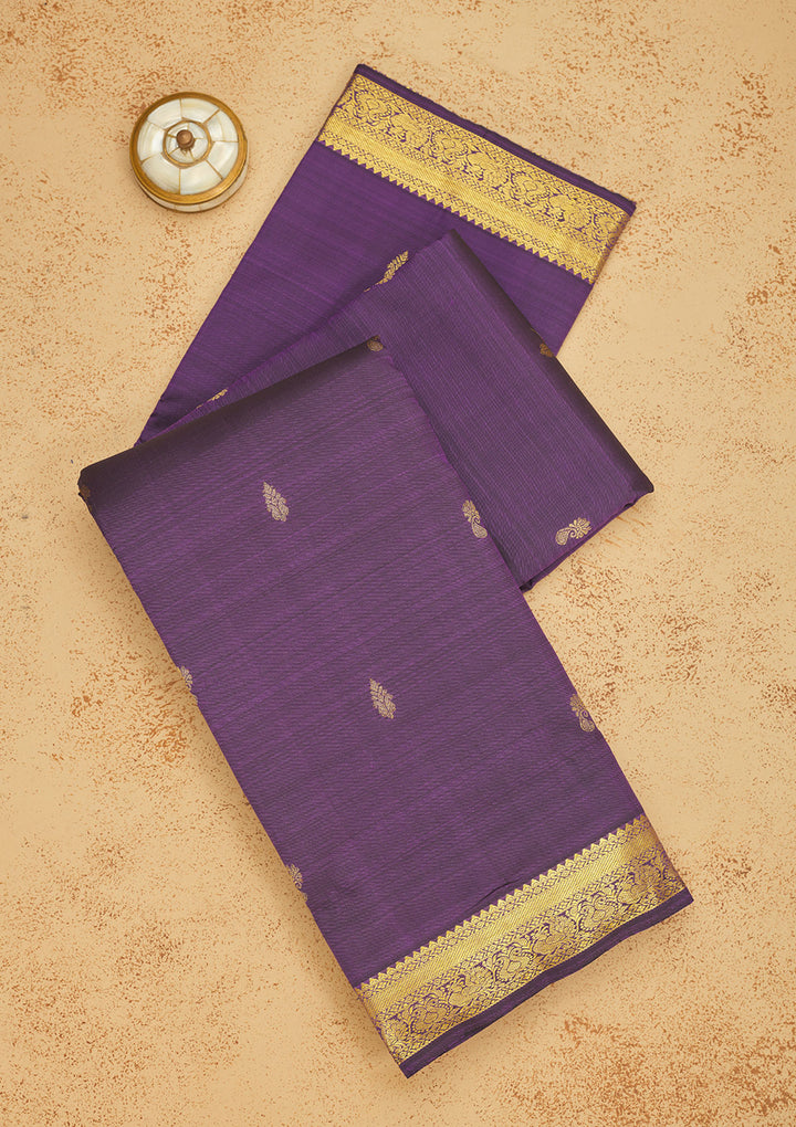 Purple Zariwork Pure Silk Saree