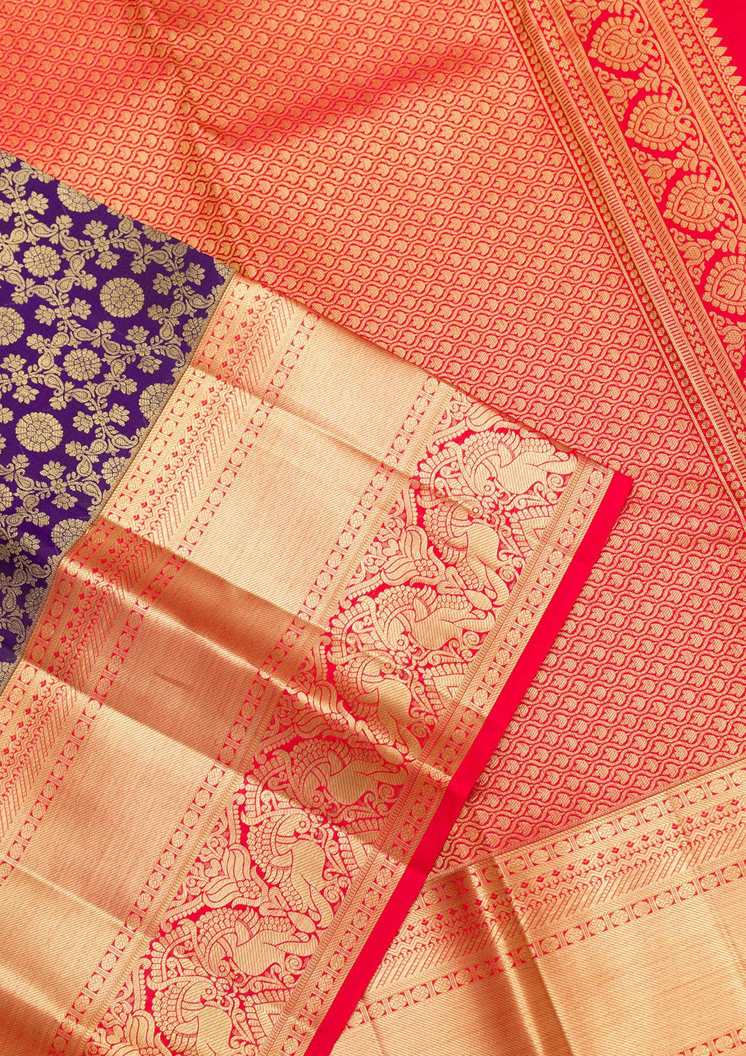 Purple Zariwork Pure Silk Saree