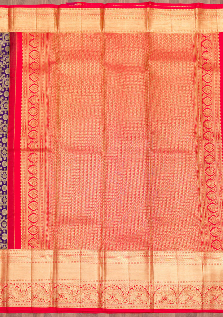 Purple Zariwork Pure Silk Saree