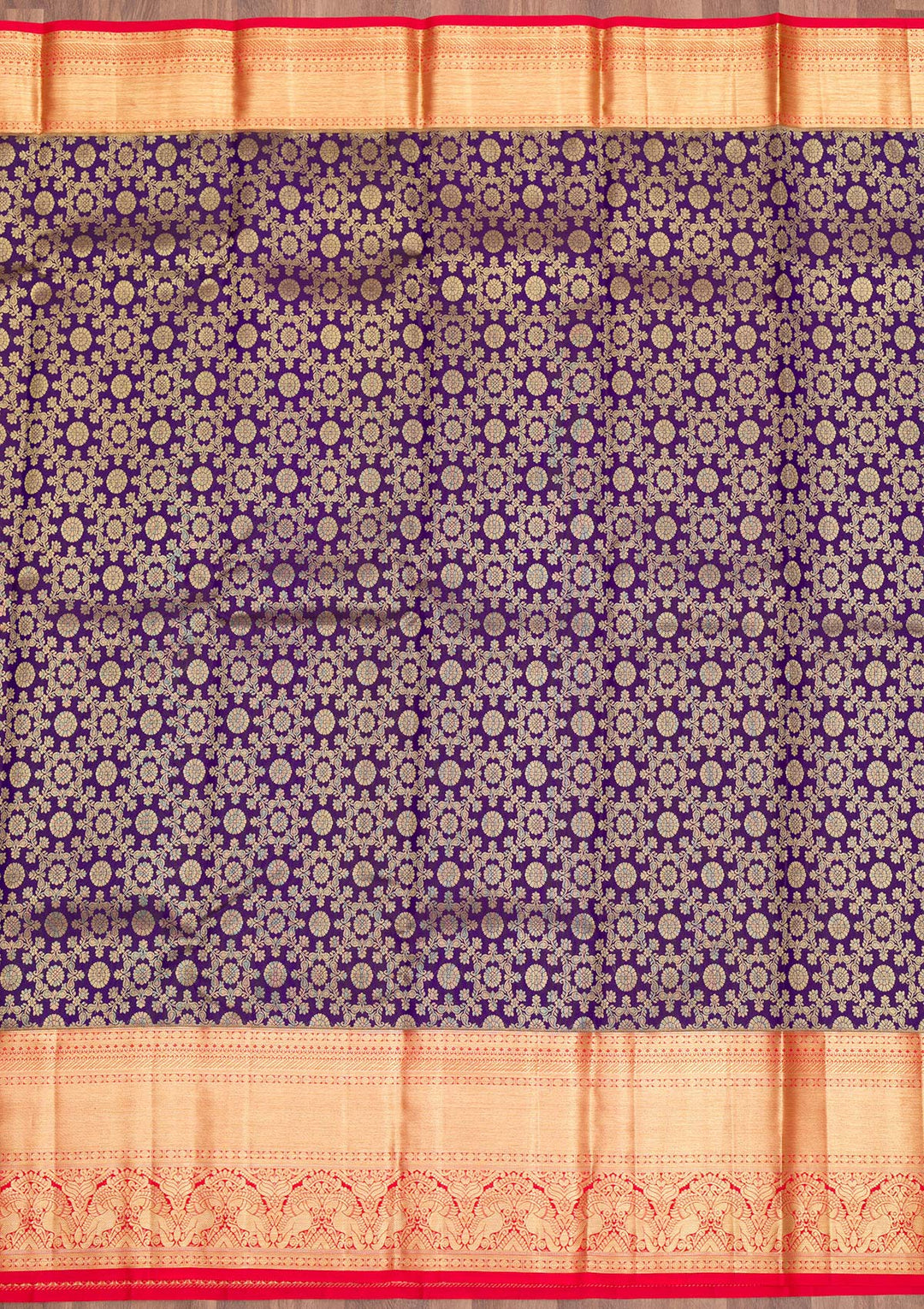 Purple Zariwork Pure Silk Saree