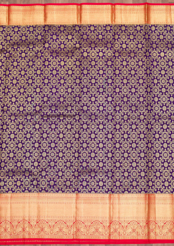 Purple Zariwork Pure Silk Saree