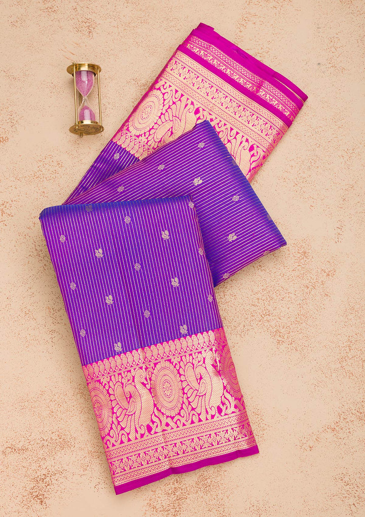 Purple Zariwork Kanjivaram Pure Silk Saree