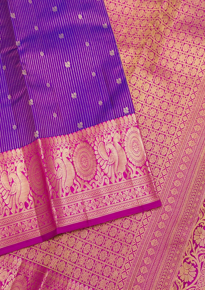 Purple Zariwork Kanjivaram Pure Silk Saree