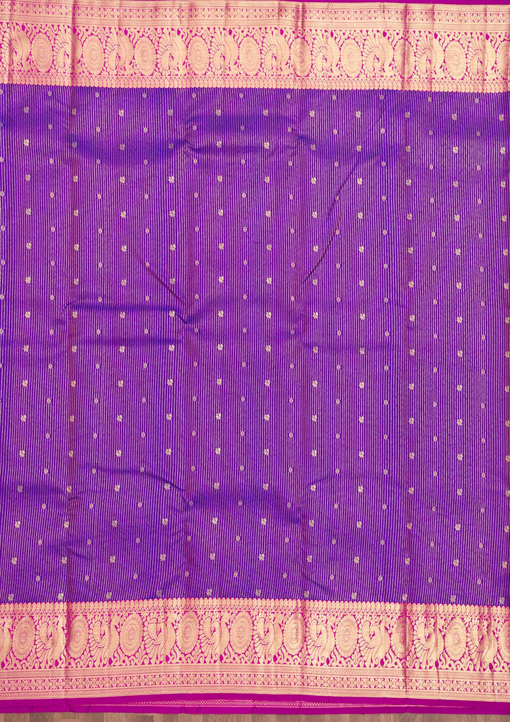 Purple Zariwork Kanjivaram Pure Silk Saree