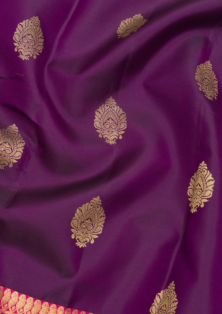 Purple Zariwork Banarasi Pure Silk Saree