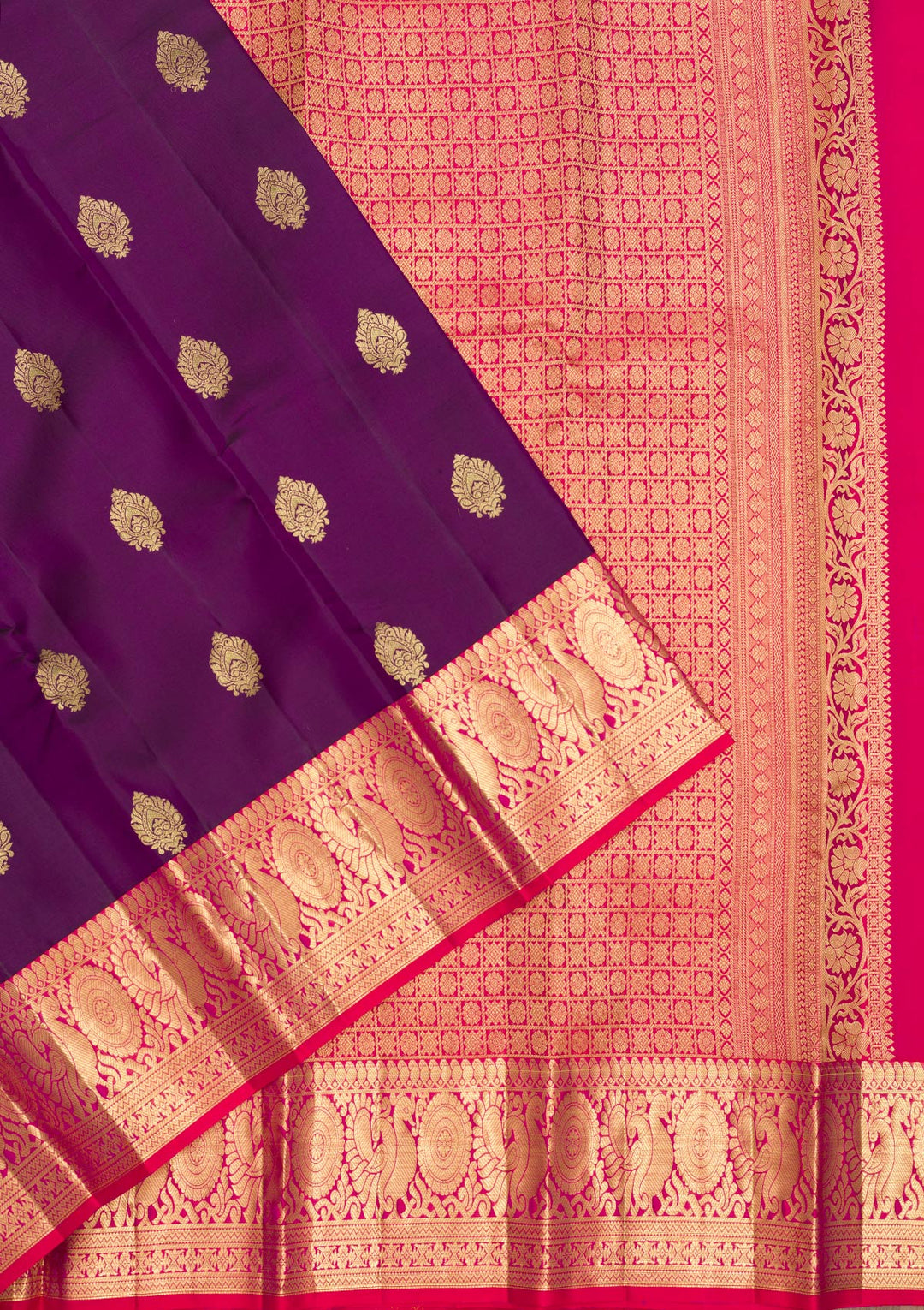 Purple Zariwork Banarasi Pure Silk Saree