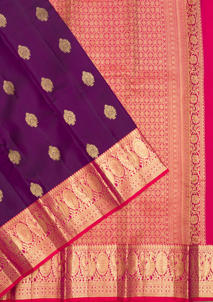 Purple Zariwork Banarasi Pure Silk Saree