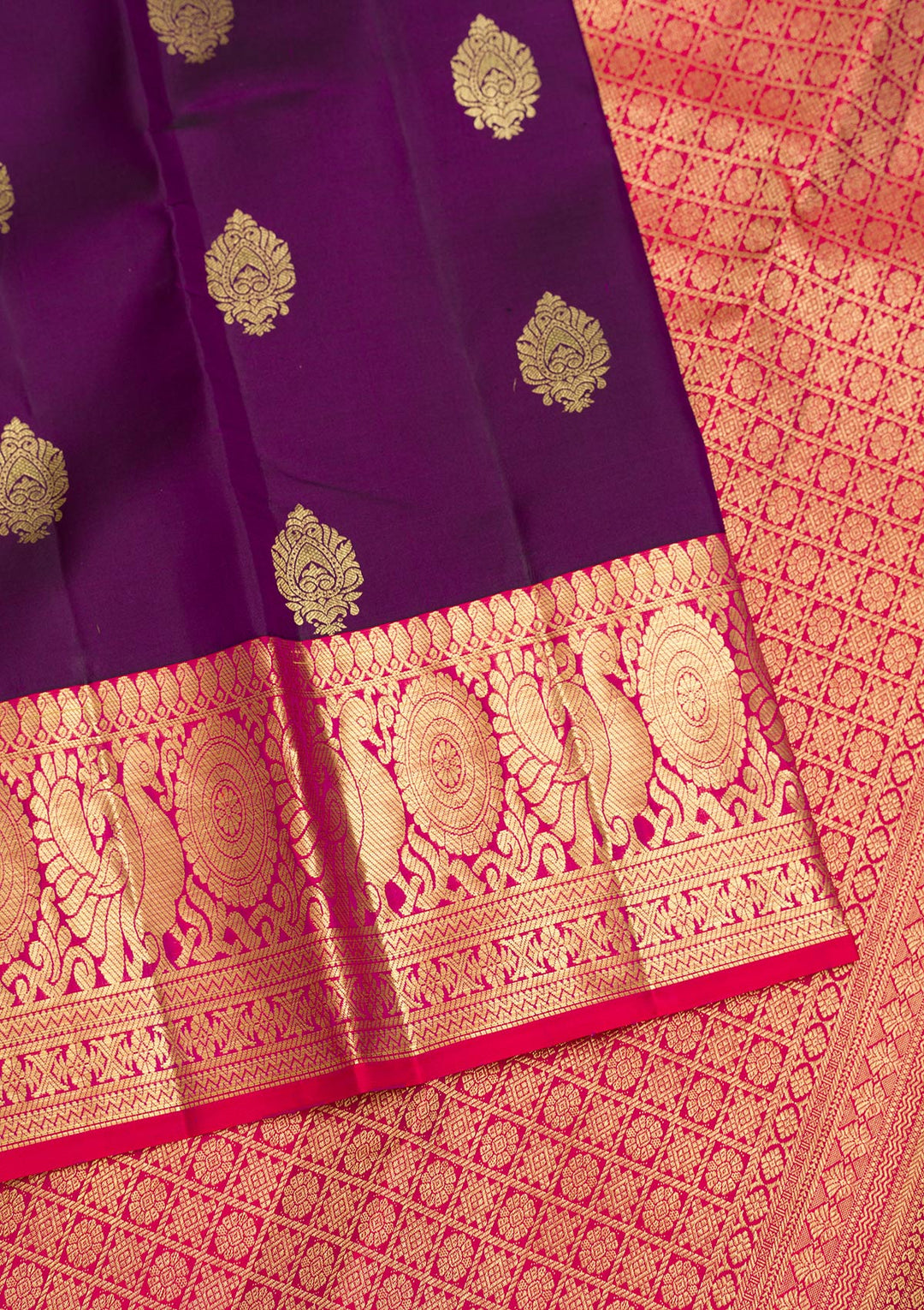 Purple Zariwork Banarasi Pure Silk Saree