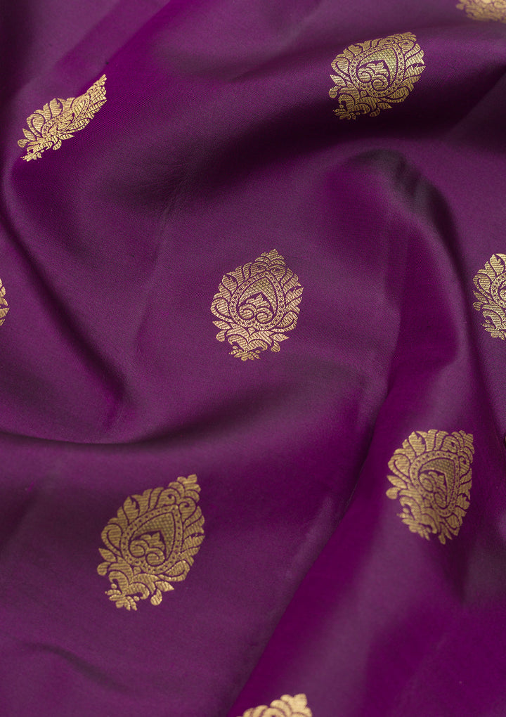 Purple Zariwork Banarasi Pure Silk Saree