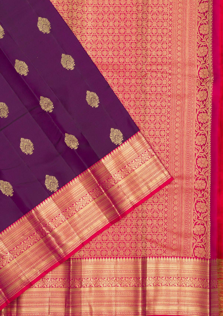 Purple Zariwork Banarasi Pure Silk Saree